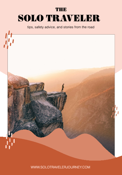 Template Adventurous Solo Travel Journey Poster in Coral