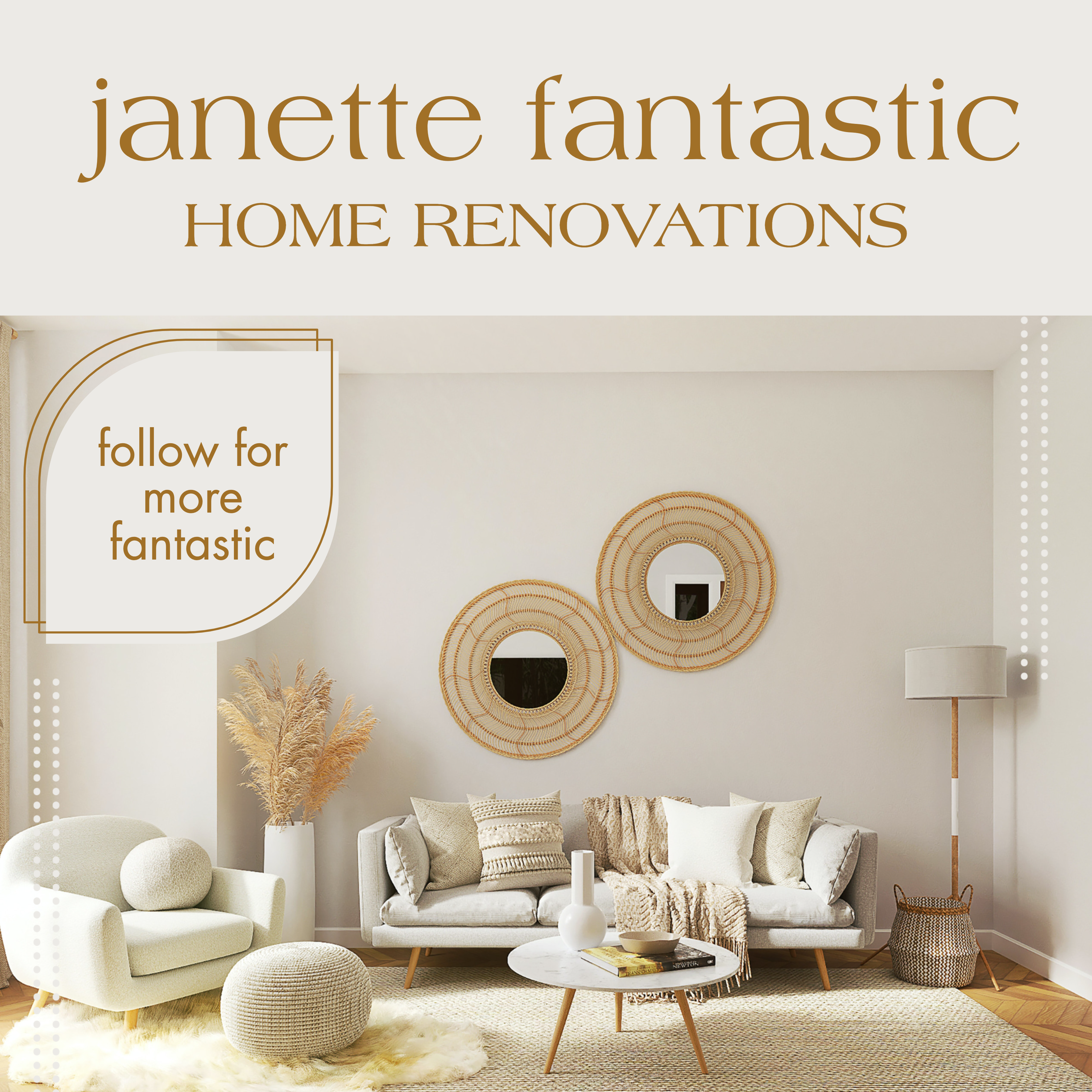 Elegant Beige Home Renovation Ad Design