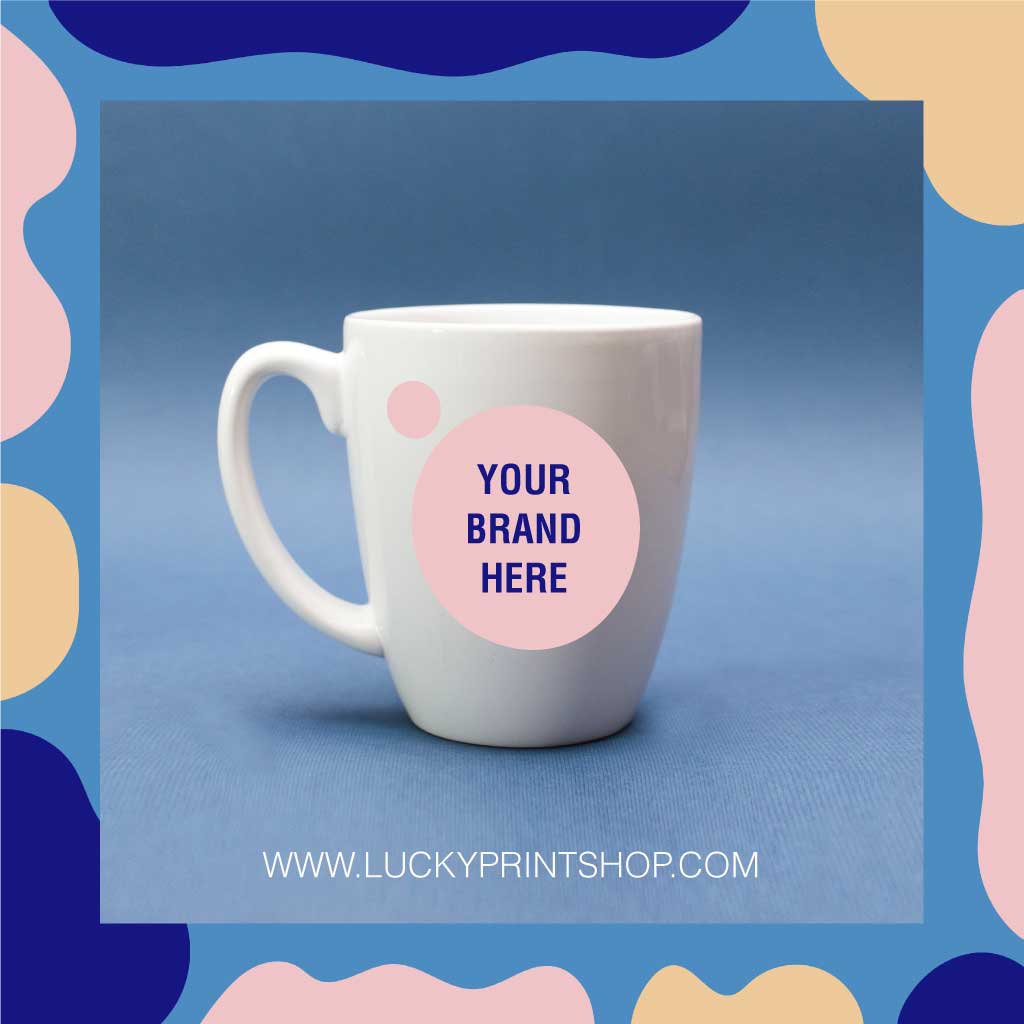 Elegant Blue and Pink Mug Ad Template