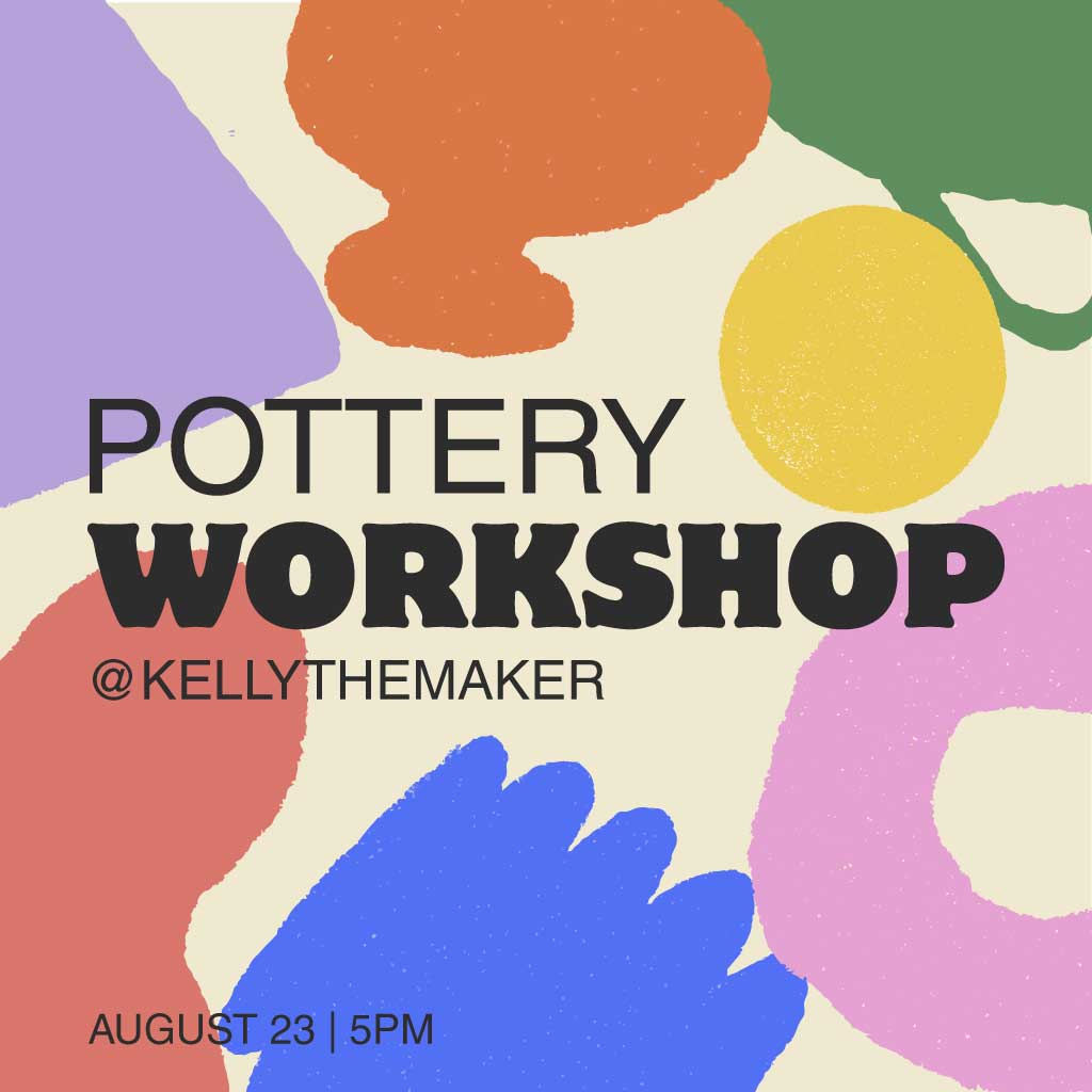 Creative Pottery Workshop Poster in Warm Hues