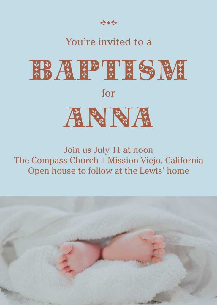 Template Elegant Sky Blue Baptism Invitation Post