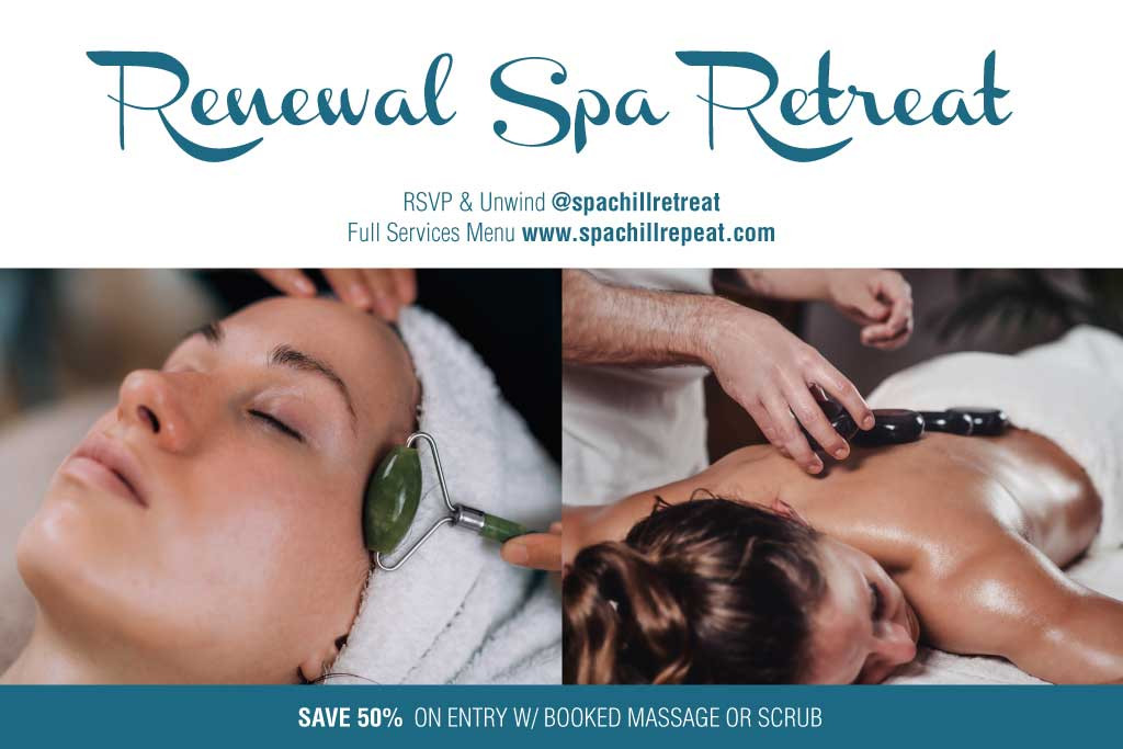 Template Soothing Spa Retreat Promotional Poster in Blue