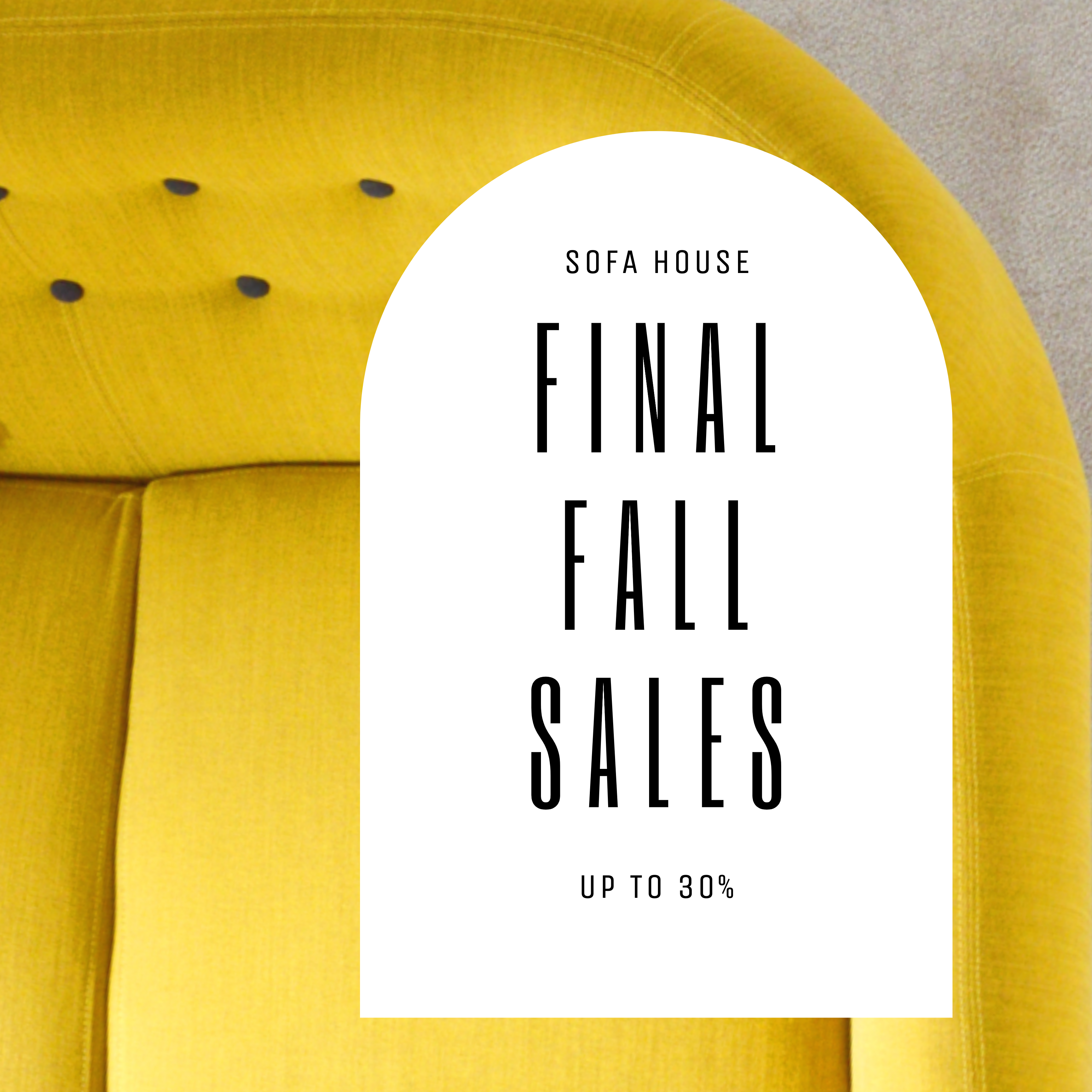 Autumn Yellow Sofa Sale Poster Design