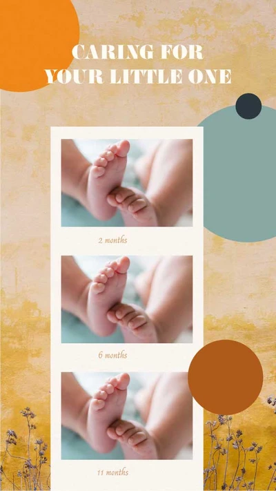 Template Warm Baby Milestone Poster in Pastel Hues