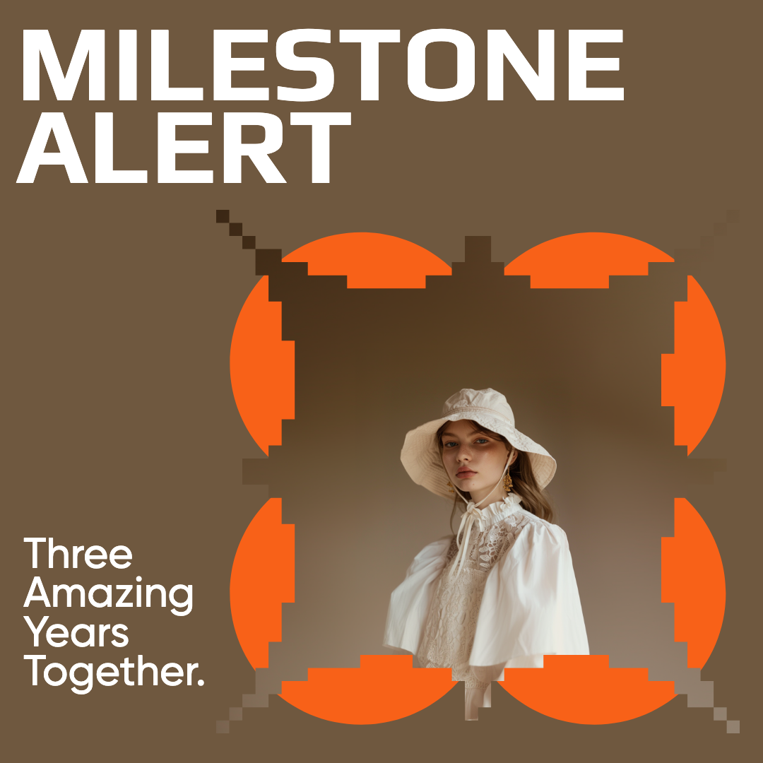 Orange Brown Instagram Post Milestone Alert