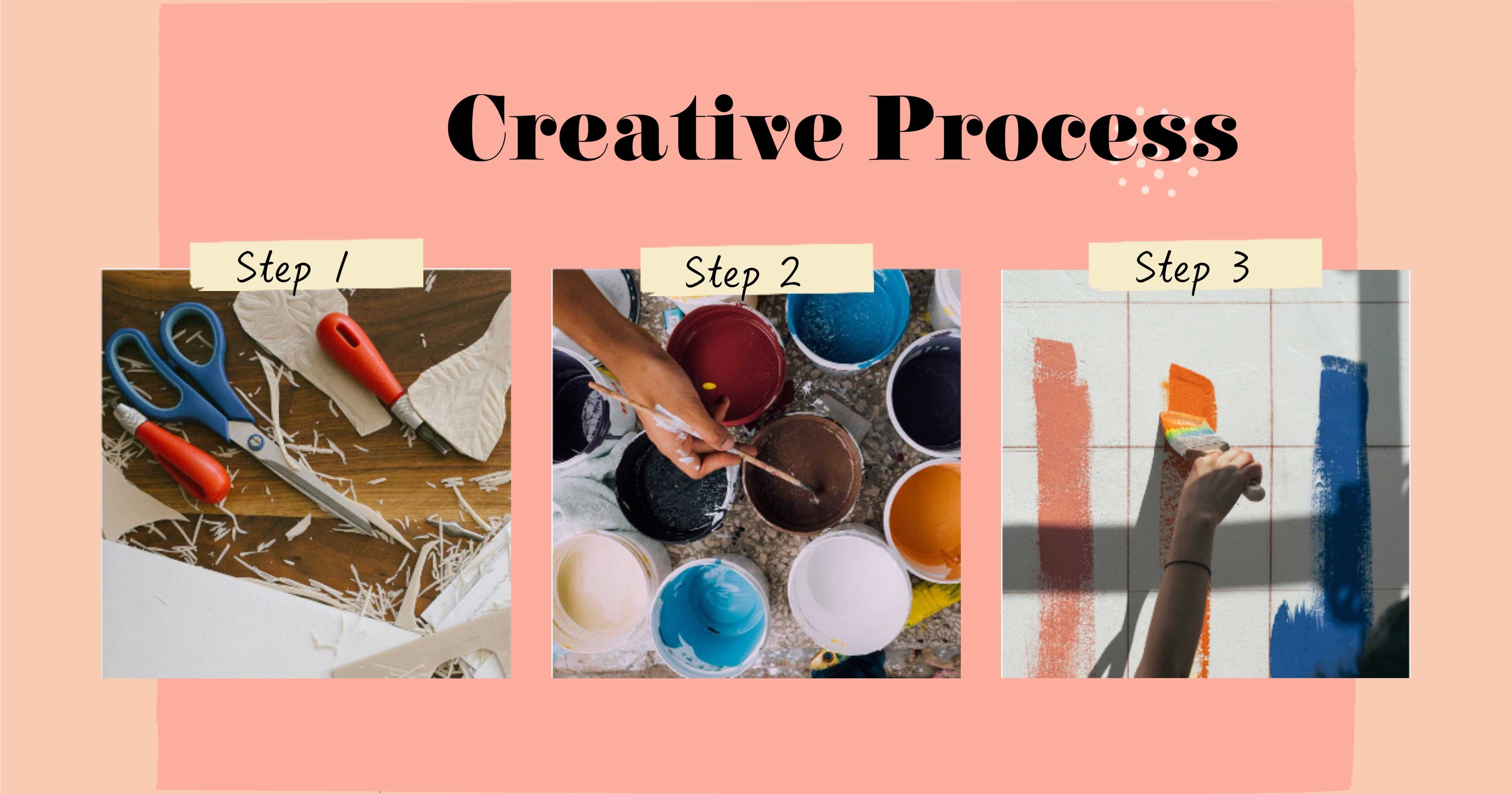 Template Creative Workshop Steps Pink Poster Design