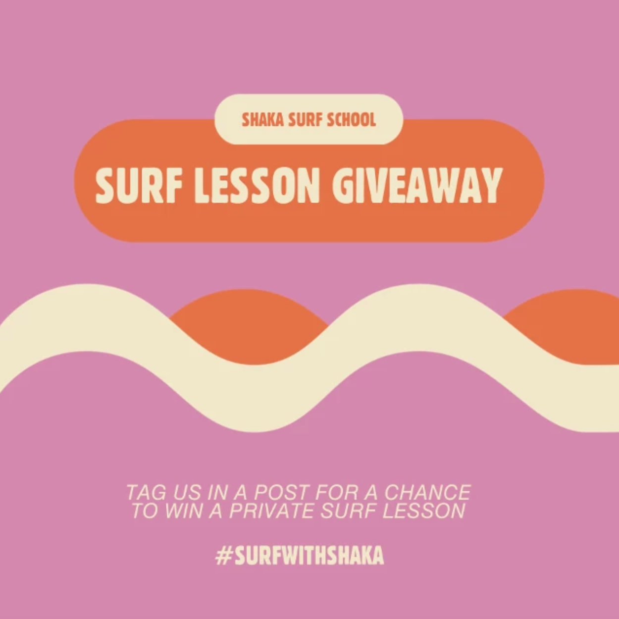 Template Sunset Hues Surf Giveaway Instagram Post