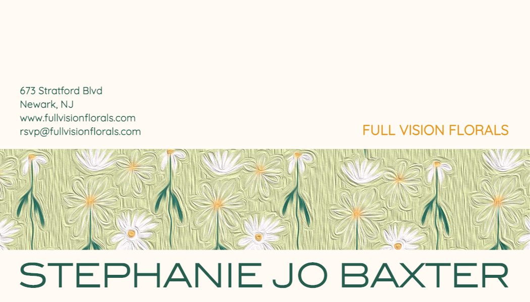 Elegant Green Floral Business Card Template