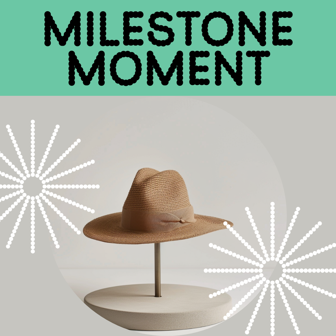 Milestone Moment Chic Hat Instagram Post Beige Teal