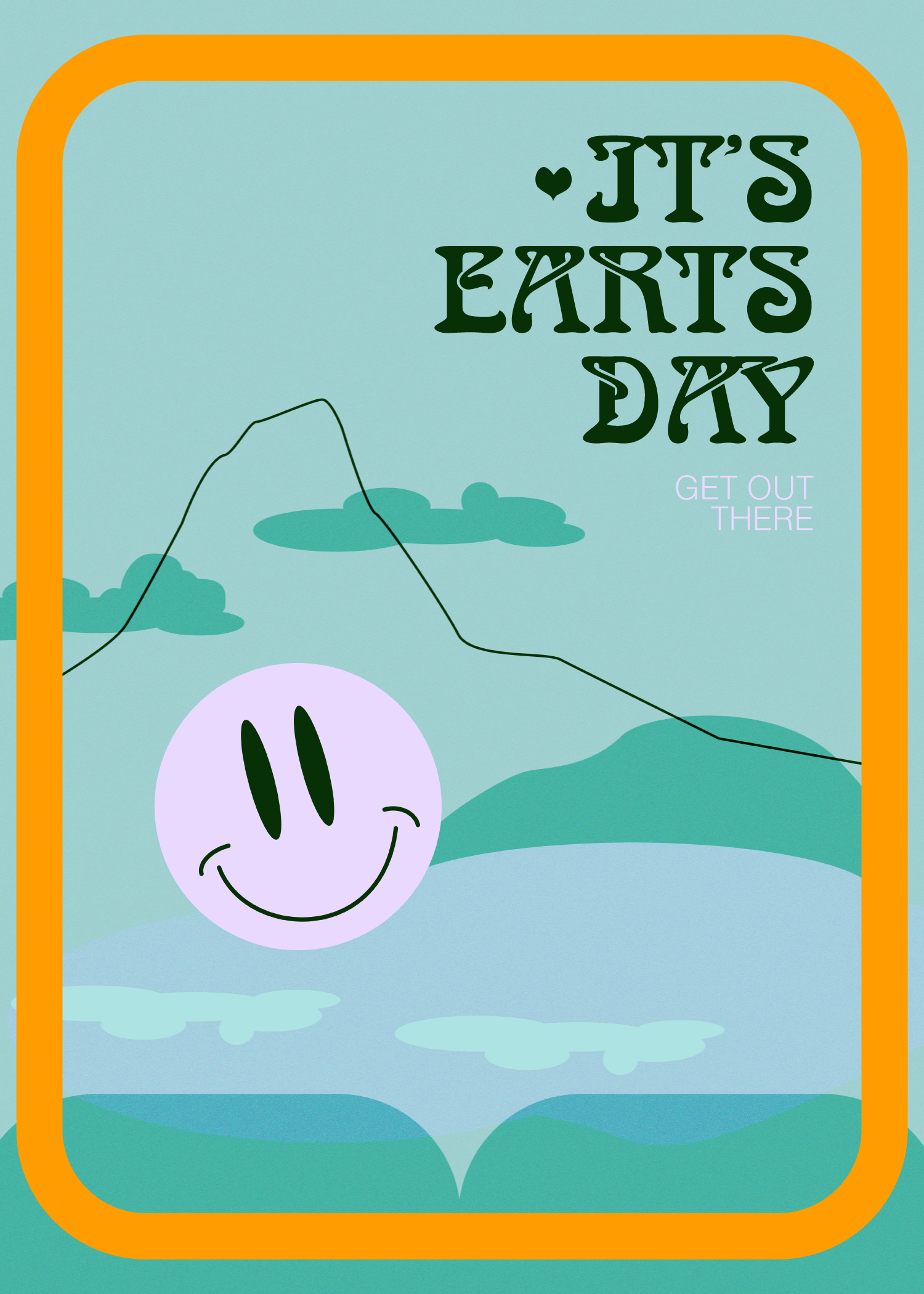 Joyful Aqua and Orange Earth Day Poster