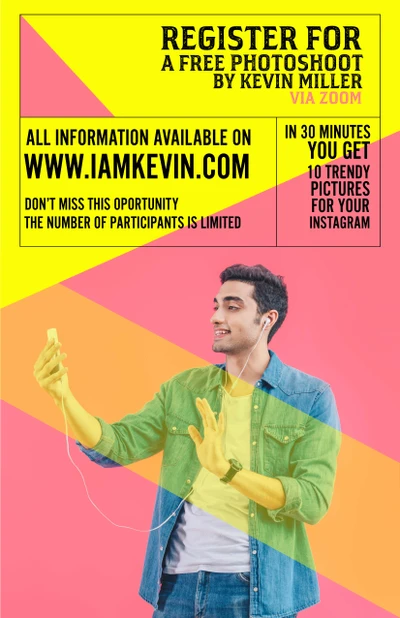 Template Vibrant Yellow Pink Virtual Photoshoot Ad