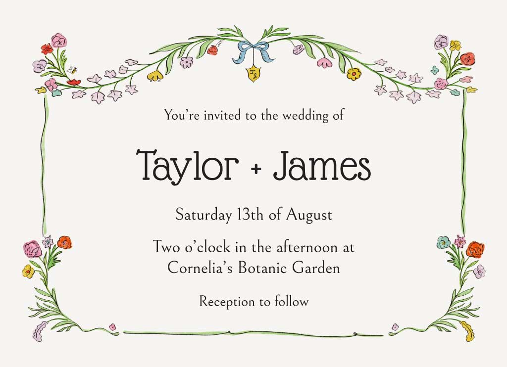 Charming Floral Wedding Invitation Post