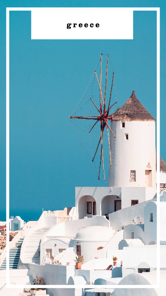 Blue and White Grecian Getaway Poster Design