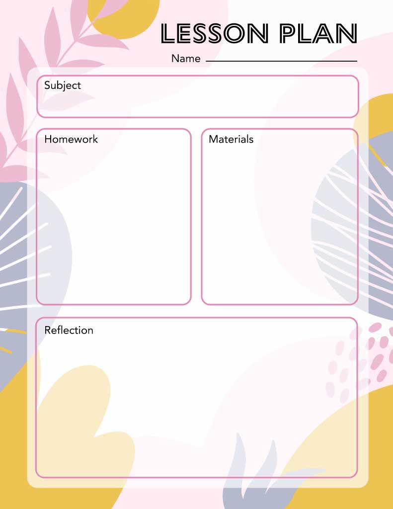 Template Educator's Pink Lesson Plan Poster Design