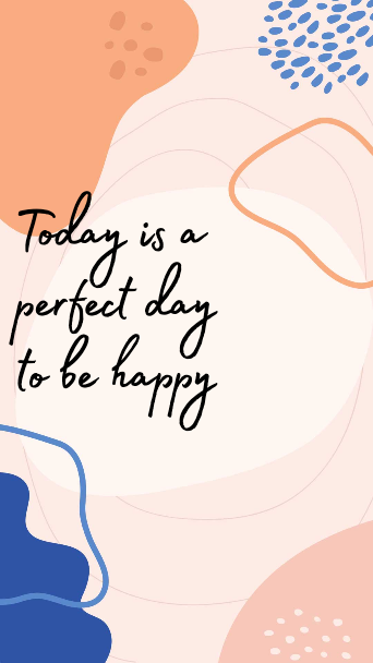 Template Cheerful Peach and Blue Inspirational Poster Design