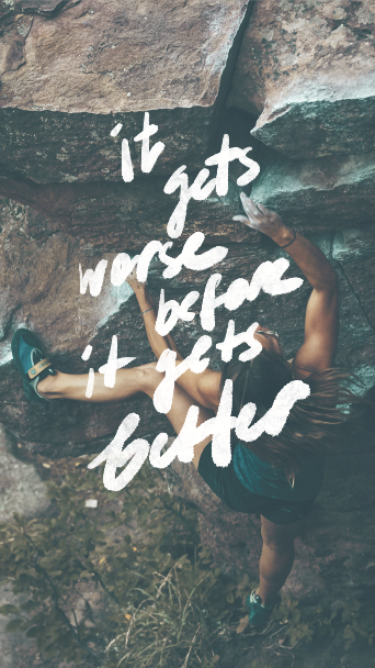 Inspirational Rock Climbing Poster with Teal Highlights