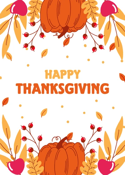 Orange Toned Thanksgiving Greeting Card Design