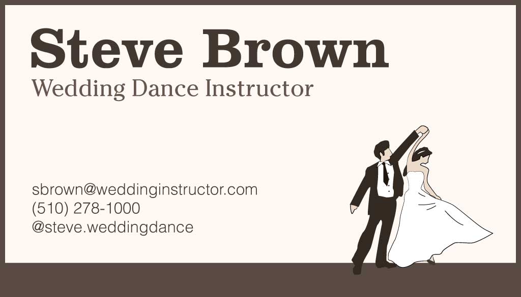 Elegant Wedding Dance Instructor Business Card