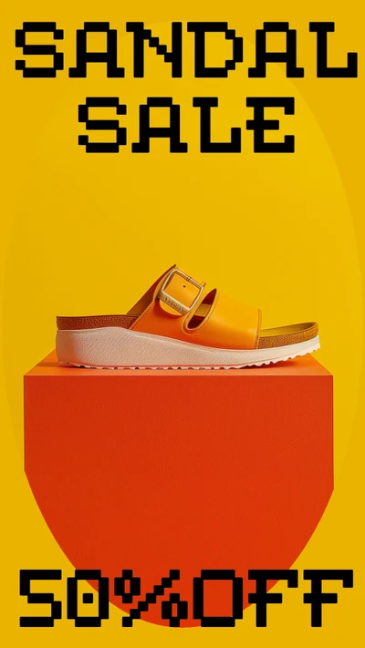 Template Vibrant Yellow Instagram Story Sandal Sale