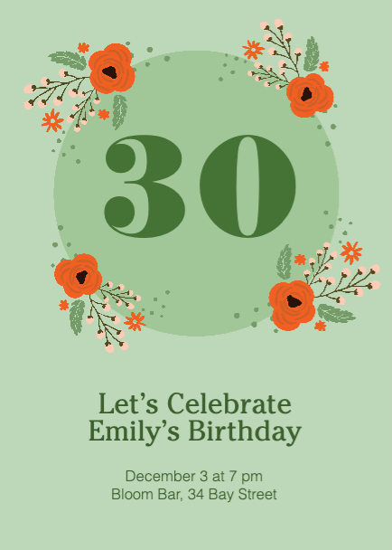 Charming Green Birthday Celebration Post Template