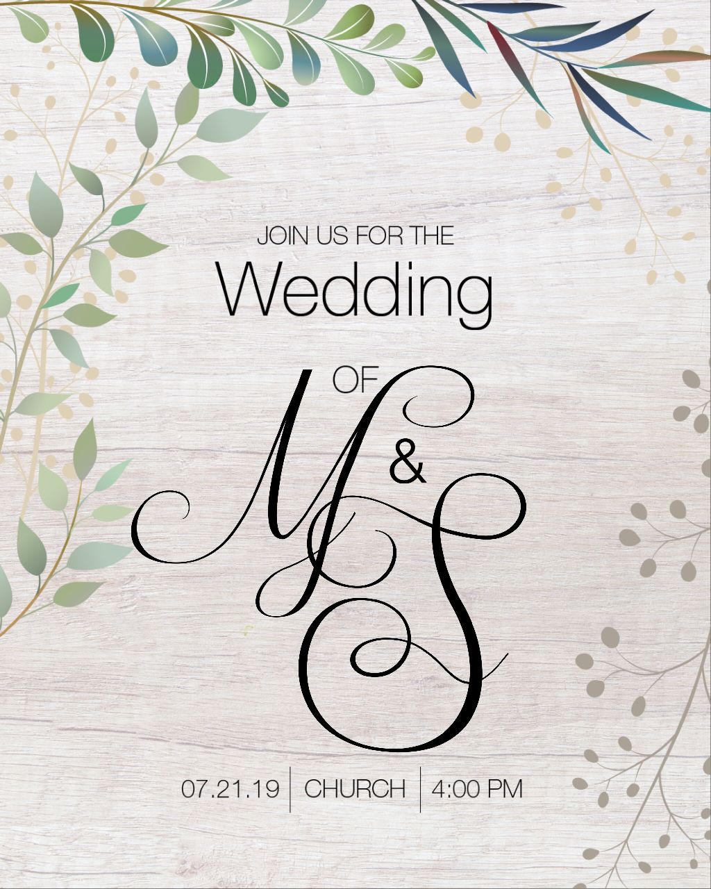 Elegant Wedding Invitation Poster Design in Beige