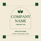 Elegant Green and Beige Business Card Template