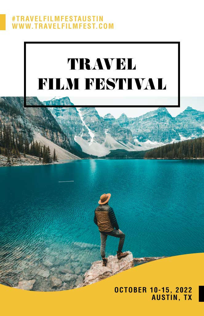 Template Turquoise Blue Travel Film Festival Poster