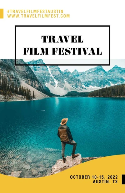 Template Turquoise Blue Travel Film Festival Poster