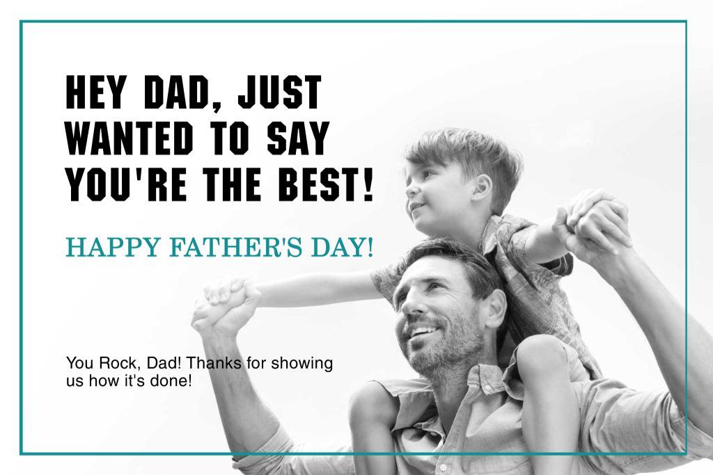 Heartwarming Father's Day Poster in Monochrome