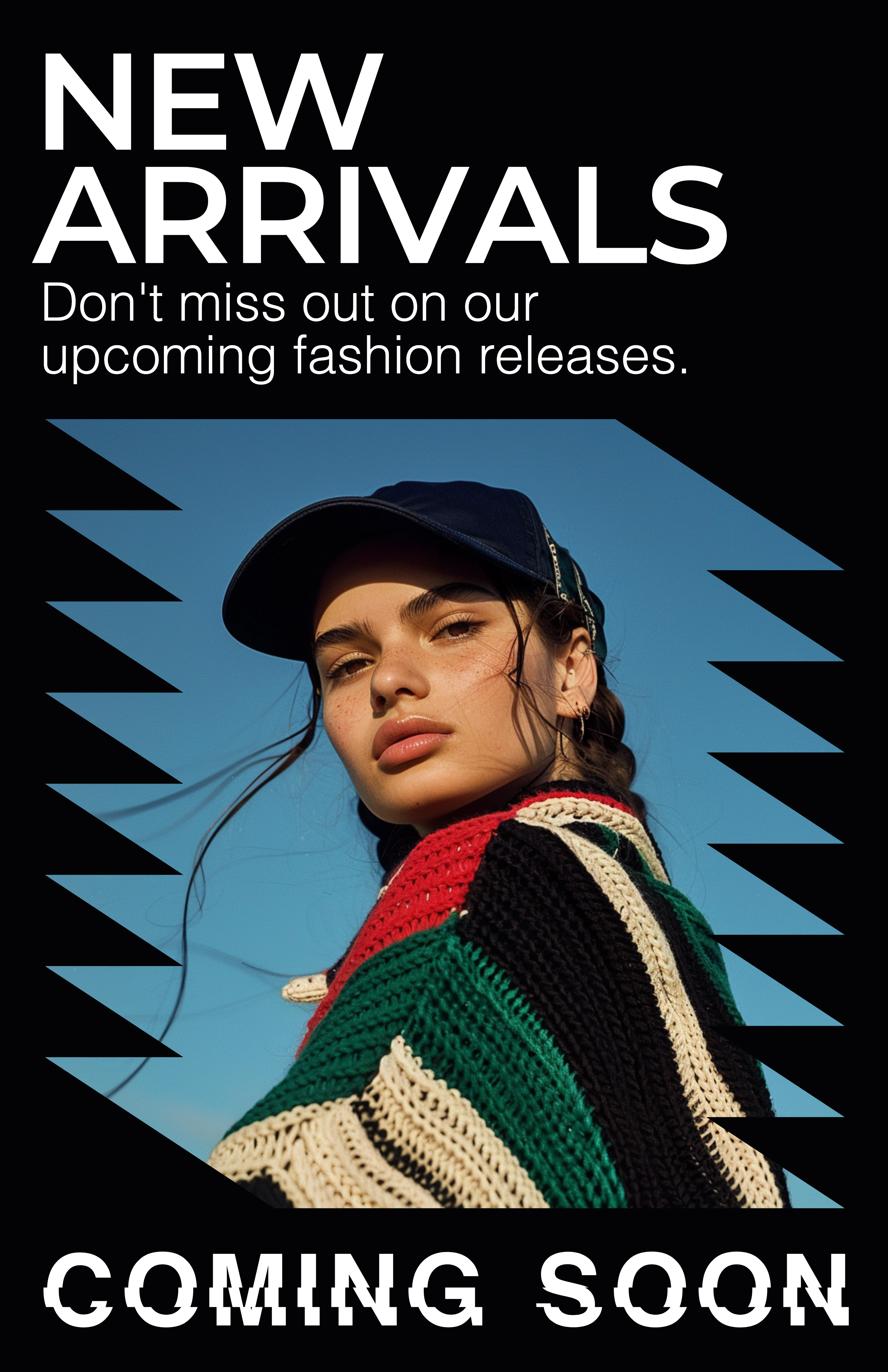 Template Stylish New Arrivals Poster in Black