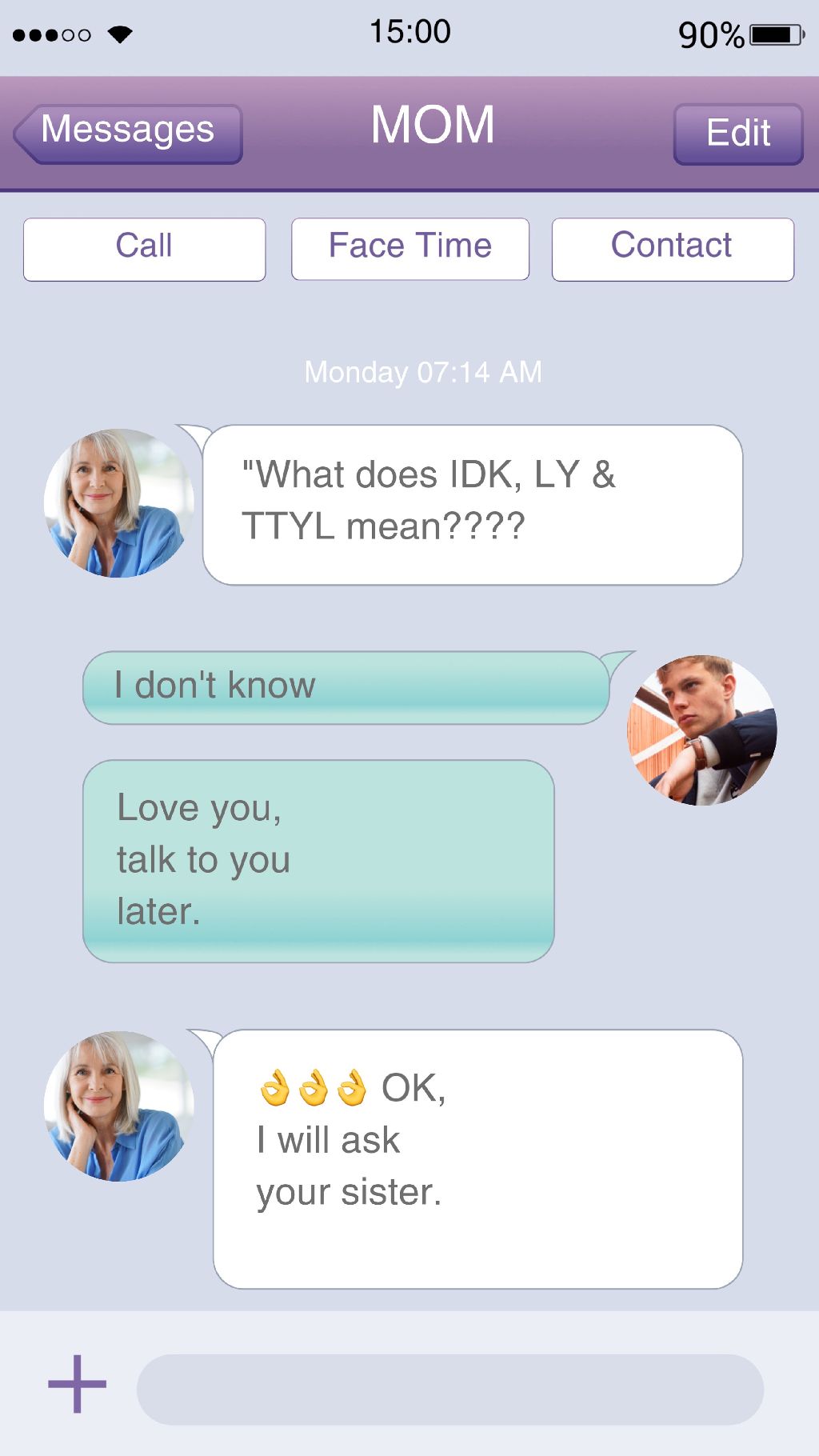 Charming Lilac Messaging App UI Design Template