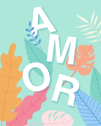 Template Refreshing Mint Love Poster with Tropical Vibes