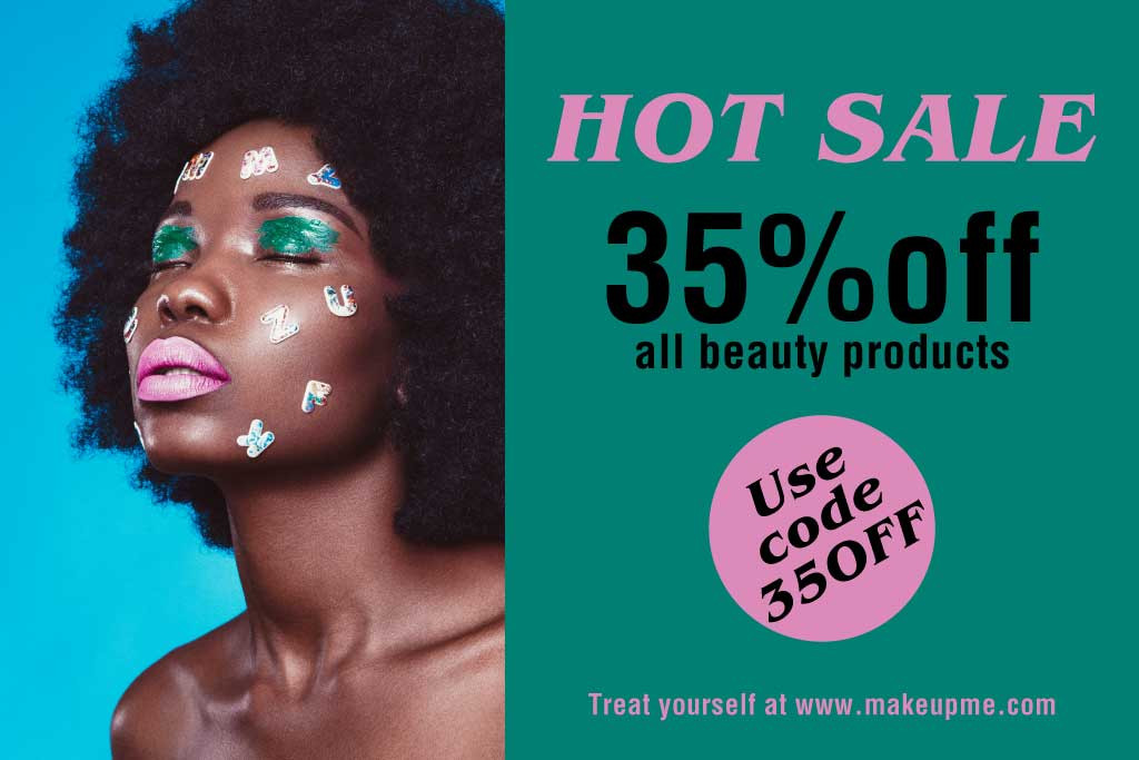 Template Bold Teal and Pink Sale Ad Poster
