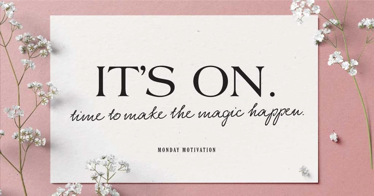 Template Motivational Monday Message Poster in Blush