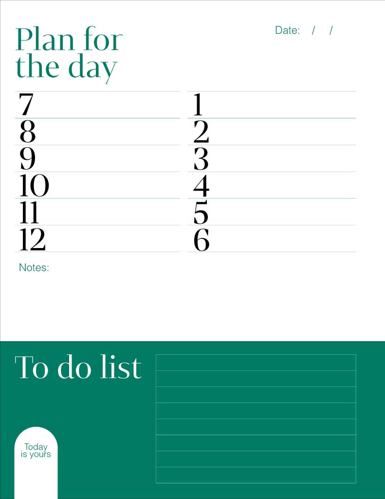 Green Daily Planner Post Template