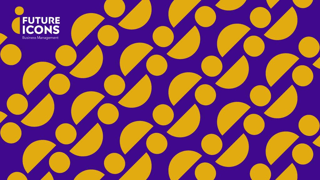 Template Vibrant Purple and Yellow Business Poster Design