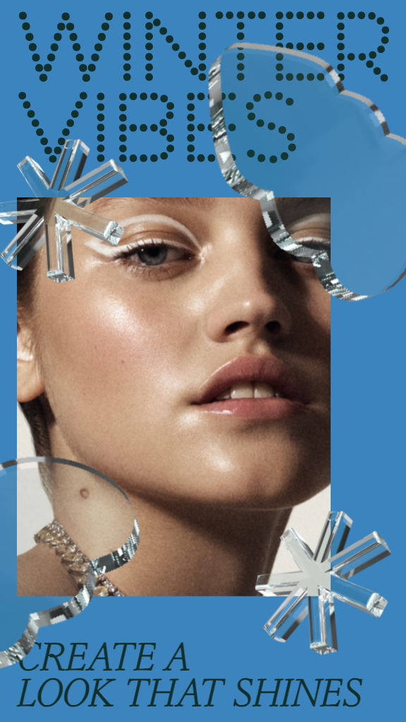 Icy Winter Vibes Instagram Story Template Blue