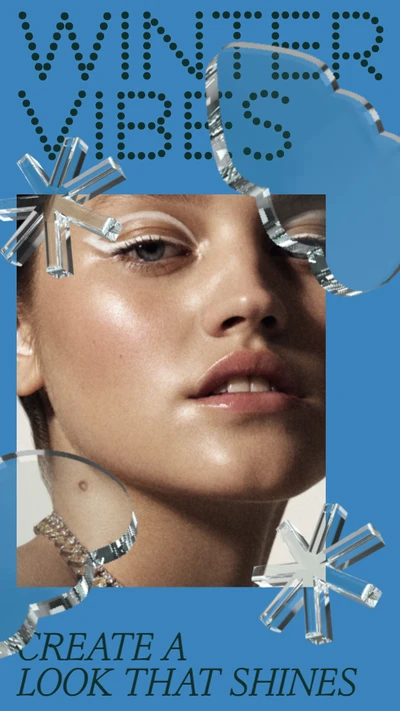 Icy Winter Vibes Instagram Story Template Blue