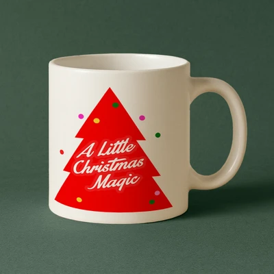 Template Charming Red Christmas Magic Mug Design