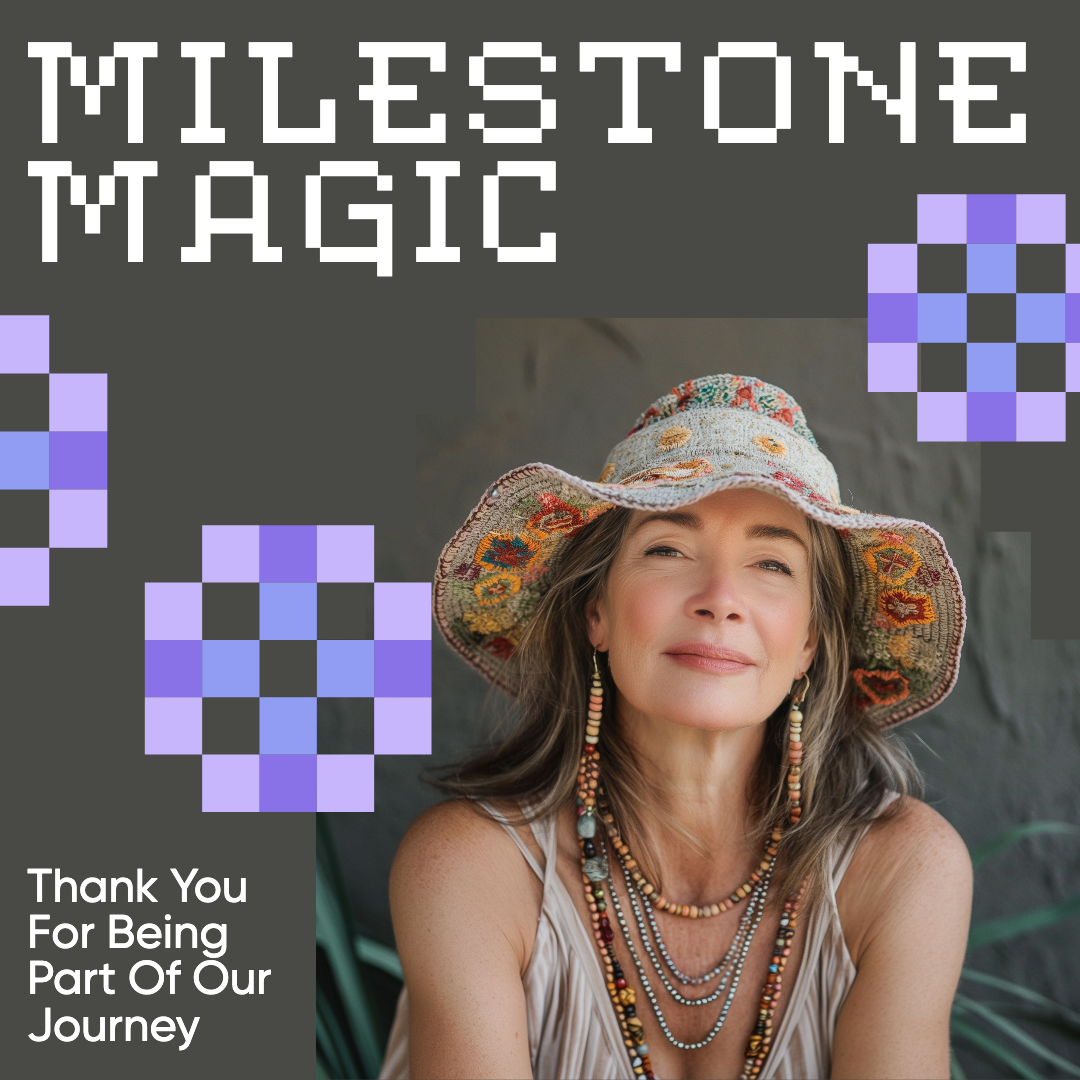 Milestone Magic Instagram Square Post in Purple