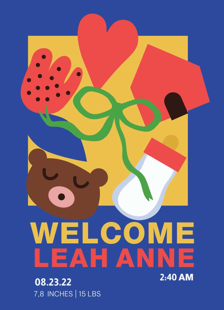 Colorful Welcome Baby Celebration Poster