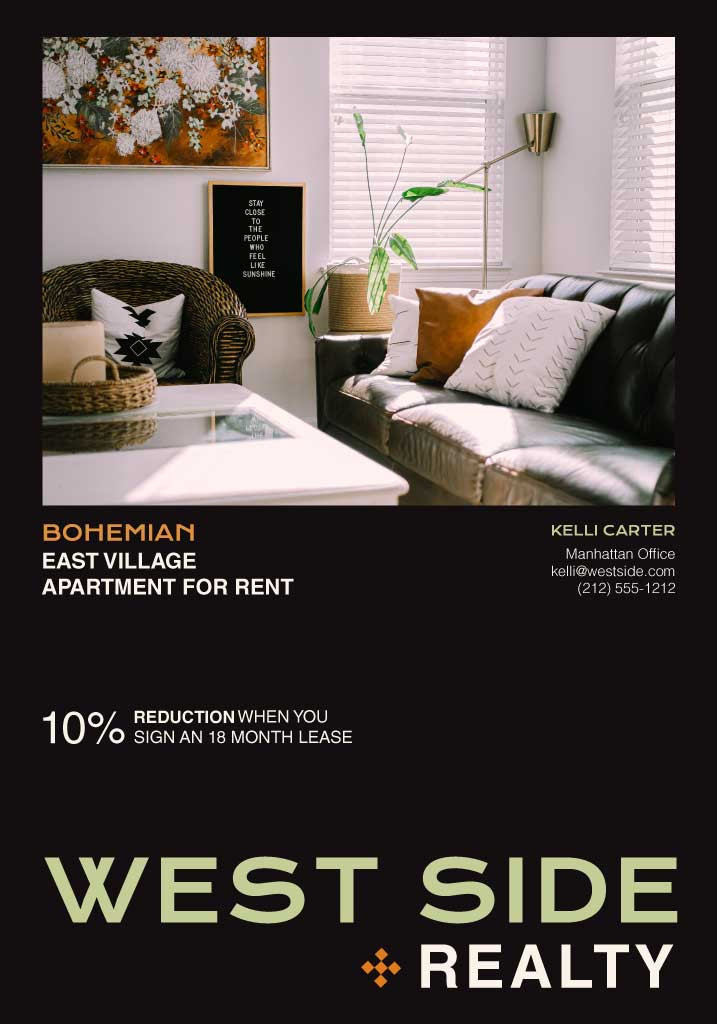 Template East Village Chic Apartment Rental Ad
