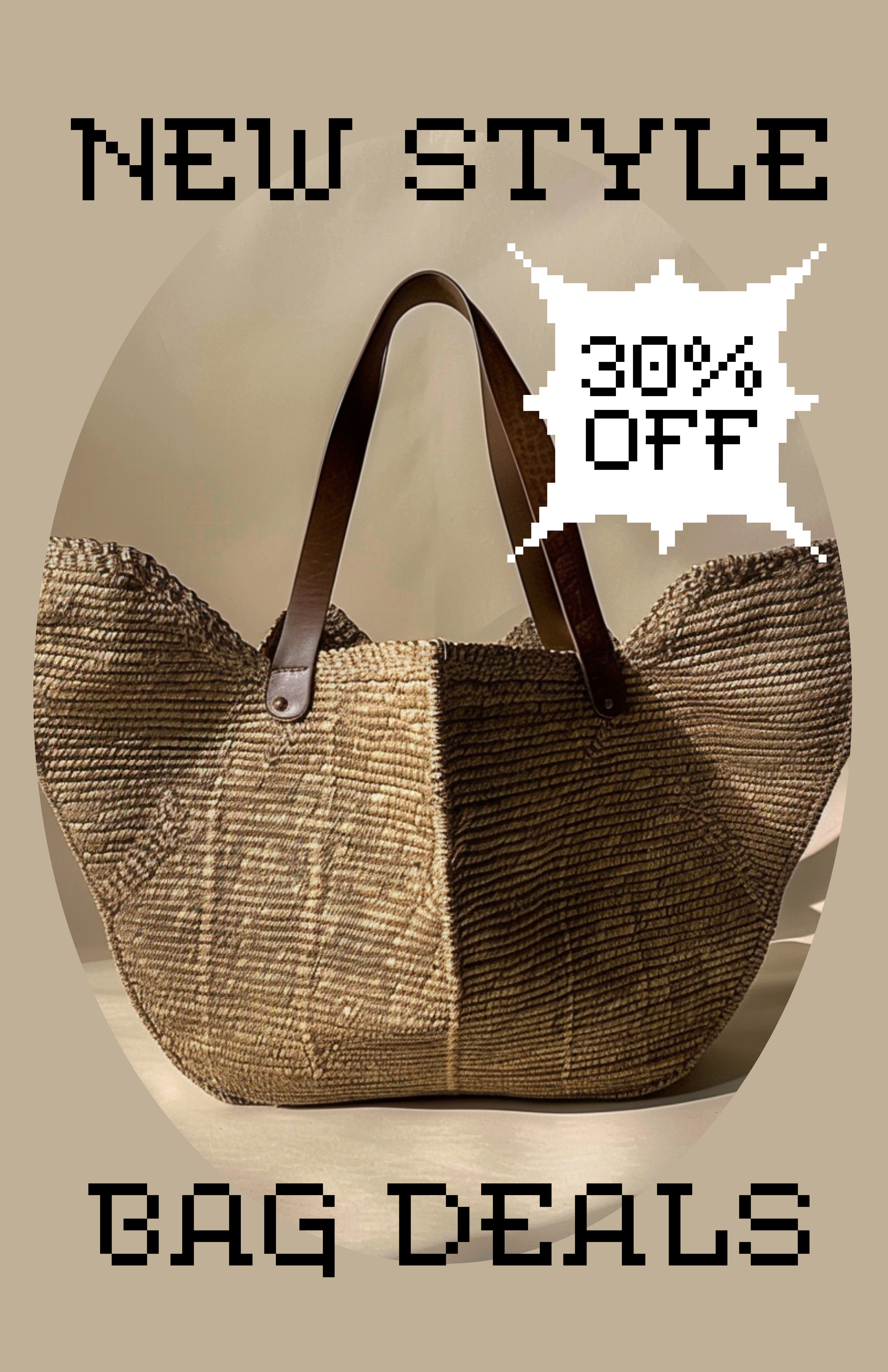 Template Trendy Brown Bag Deals Poster Design