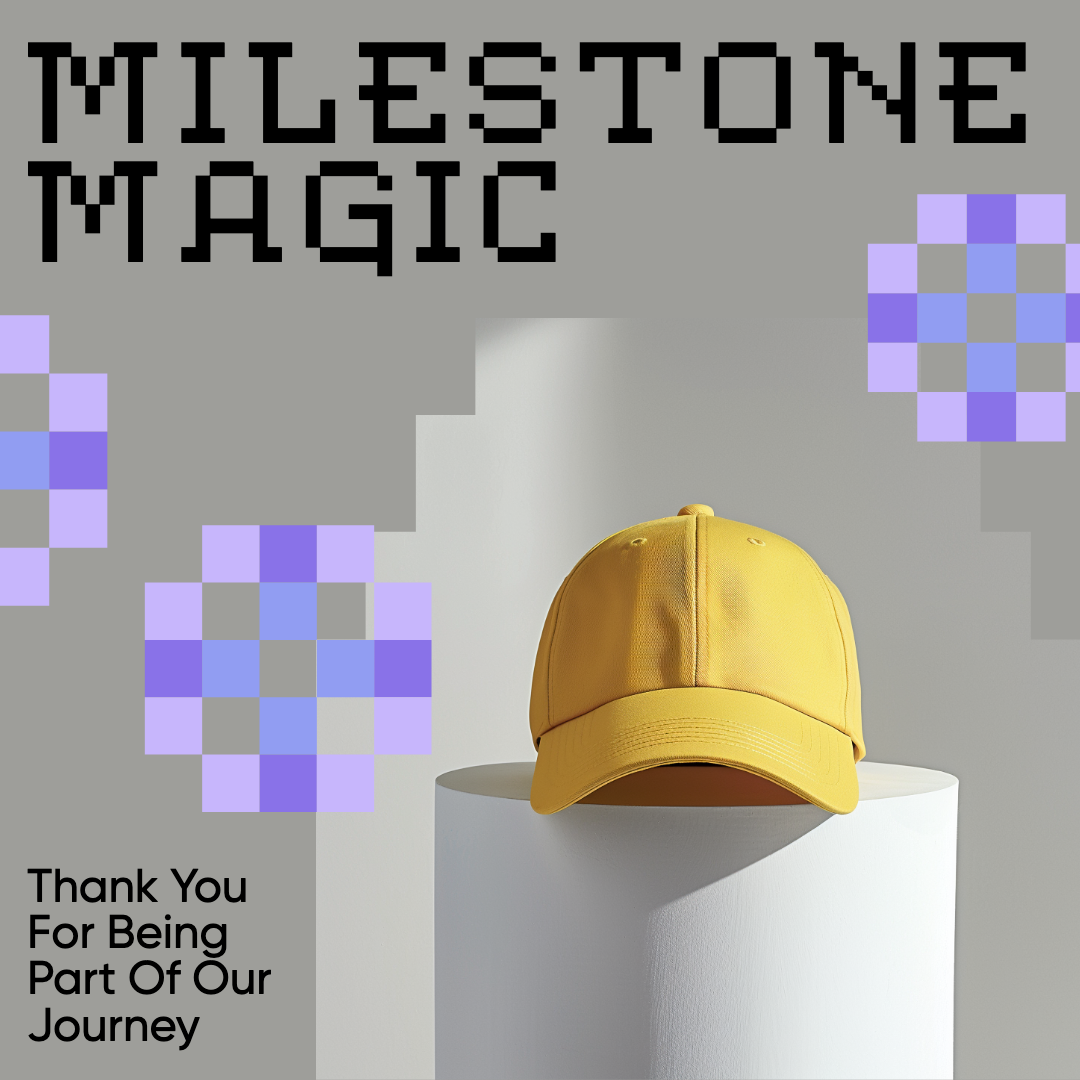 Celebratory Milestone Magic Instagram Post, Yellow Hat