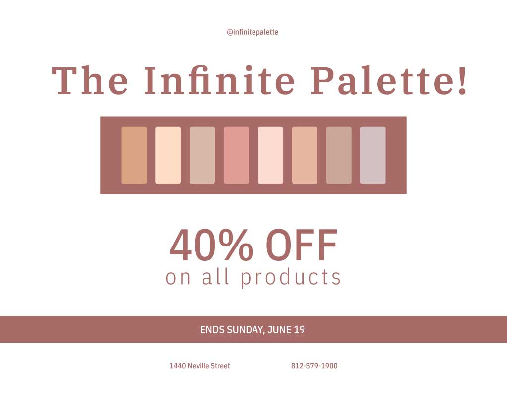 Elegant Cosmetics Sale Poster in Earthy Tones