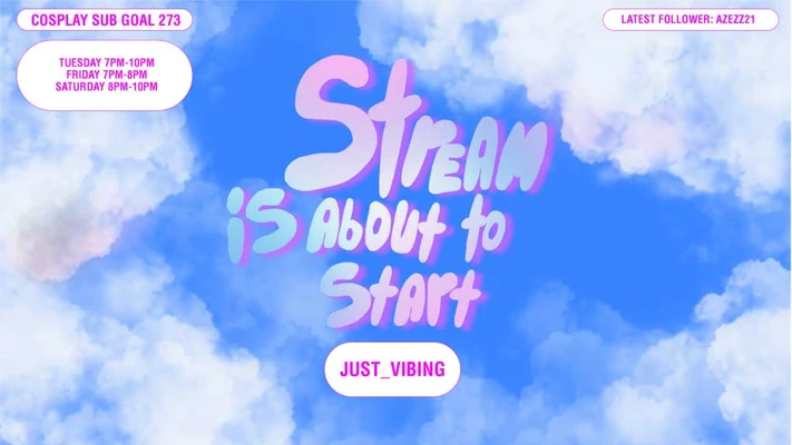 Template Sky Blue Streaming Soon Announcement Post