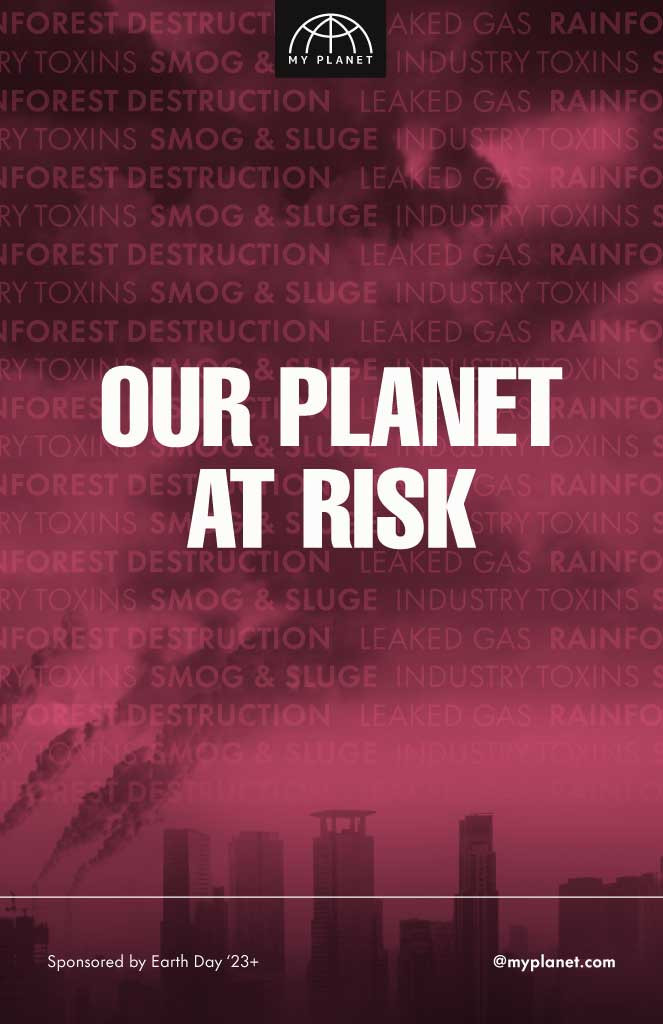 Template Earth Defense Advocacy Poster in Burgundy