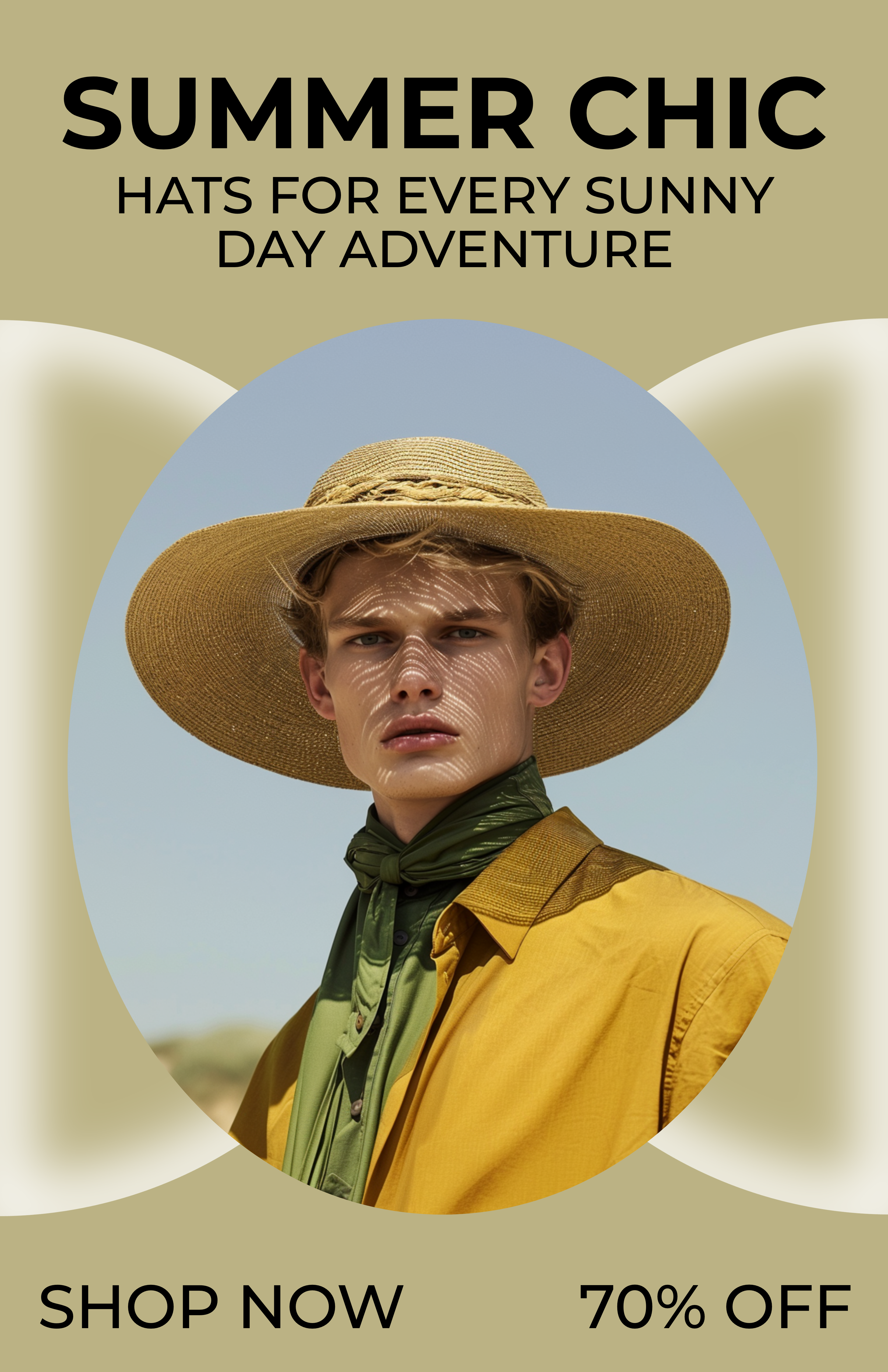 Template Elegant Beige Summer Chic Fashion Poster