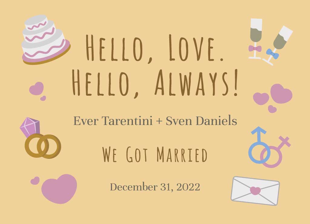 Charming Beige Wedding Announcement Poster Design