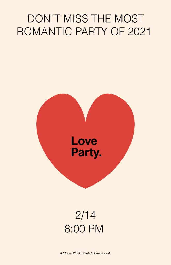 Template Charming Red Love Party Event Poster